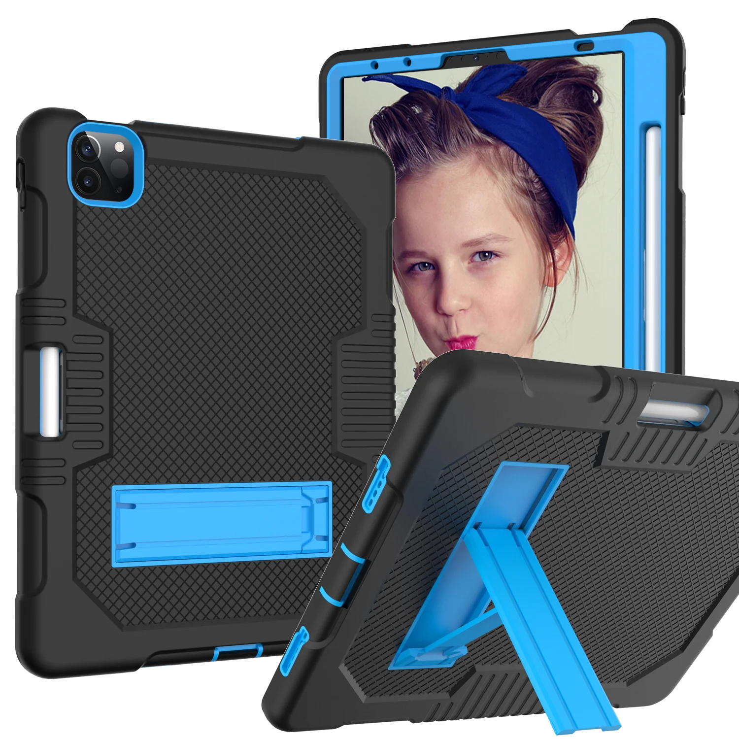 Protective Rugged iPad Case for (10.9-Inch, For iPad Air 4 and 11 inch iPad Pro) - Kickstand Included - Image 3